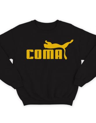 Прикольный свитшот с надписью "COMA" ("Кома")